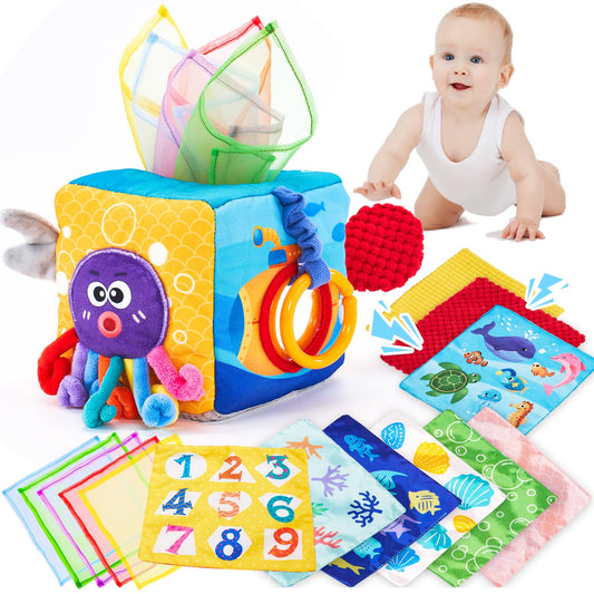 hahaland Baby Spielzeug 6 12 Monate Tissue Box, Montessori Toy Sensorik motorik Spielzeug